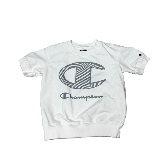 Champion Other - Champion Kids Size 6 Short Sleeve Pullover Sweater Top Graphic Print Thick White